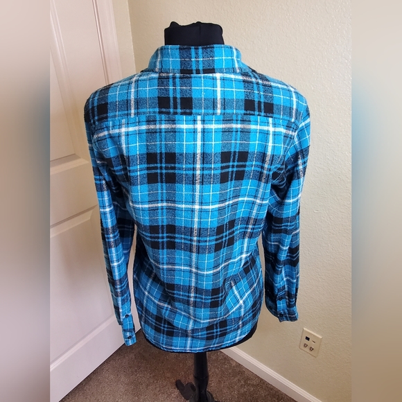 Blue Gear Flannel Button Down - Picture 3 of 5